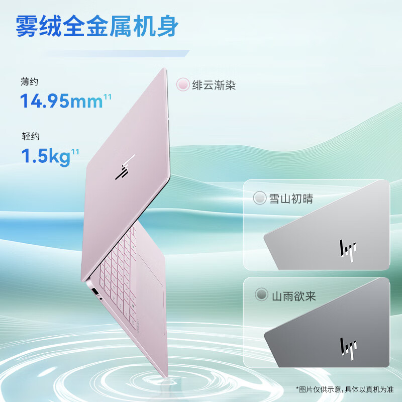 惠普(HP)星Book Pro 14 2025款 14英寸轻薄本办公笔记本电脑(酷睿Ultra5-225H 32G内存 2TB固态 2.8K 120Hz OLED)粉 升级版高清大图