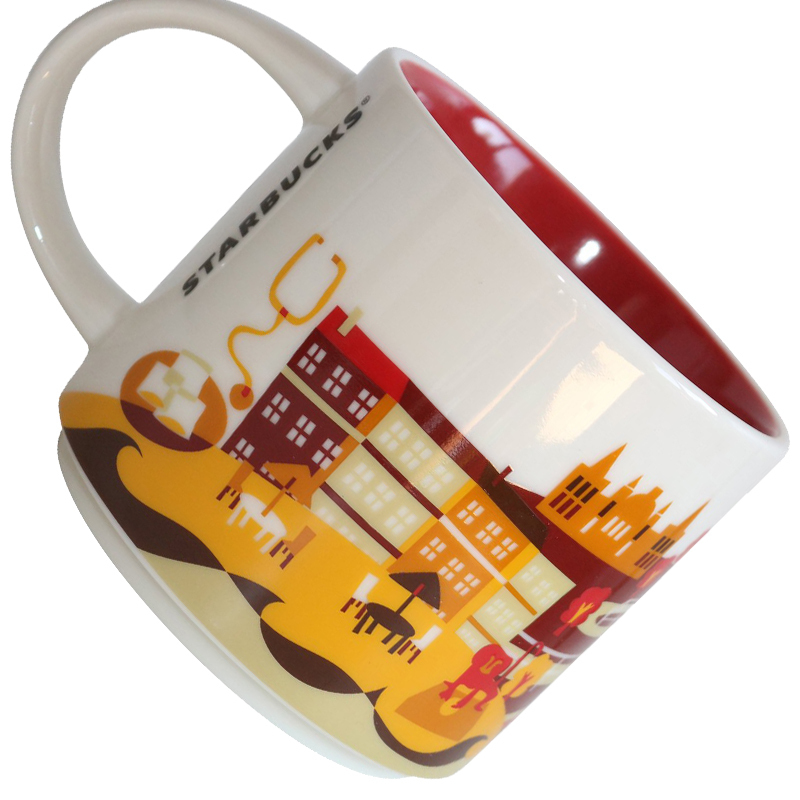 [海德堡]星巴克(Starbucks)Heidelberg海德堡城市主题陶瓷马克杯 414ml 星巴克杯子 德国进口