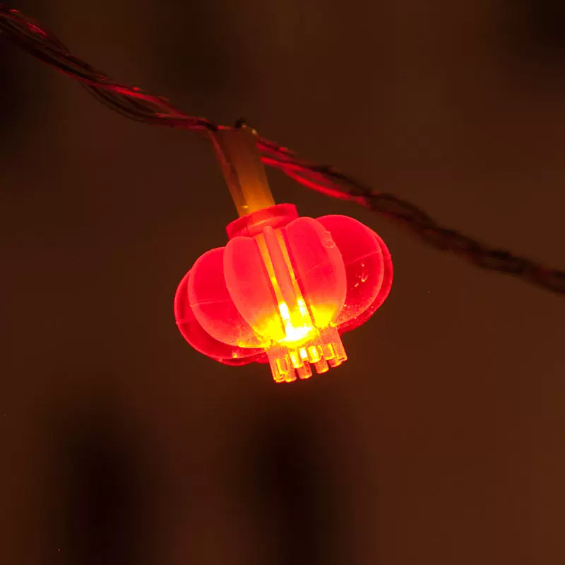 led节日喜庆灯串 红灯笼元宵节日小彩灯家用过年装饰灯 插电款32米300灯(8闪)高清大图