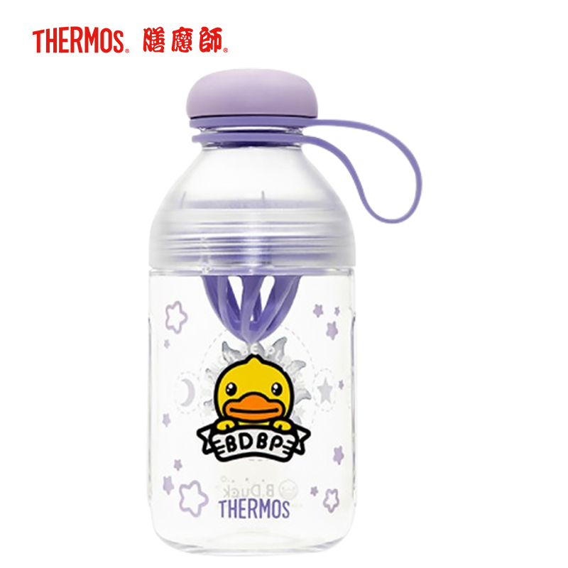 膳魔师THERMOS孕婴童水杯柠檬杯四季随行果汁杯便携手提带肩带小黄鸭TRITAN杯TCSE-403BDPL(魔法师)