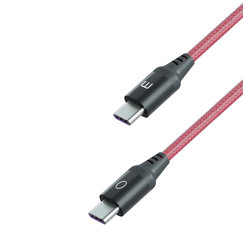 魅族双USB-C快充线5A大电流手机数据线E-marker芯片笔记本充电线红色