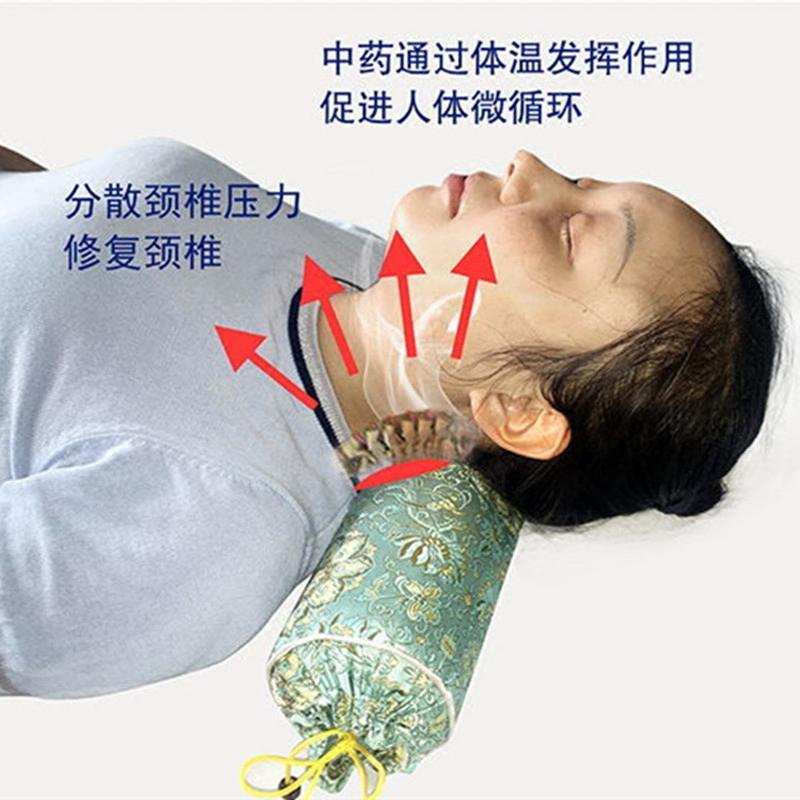 颈椎枕头圆柱修复脊椎劲椎药枕荞麦决明子圆形糖果牵引枕护颈枕头