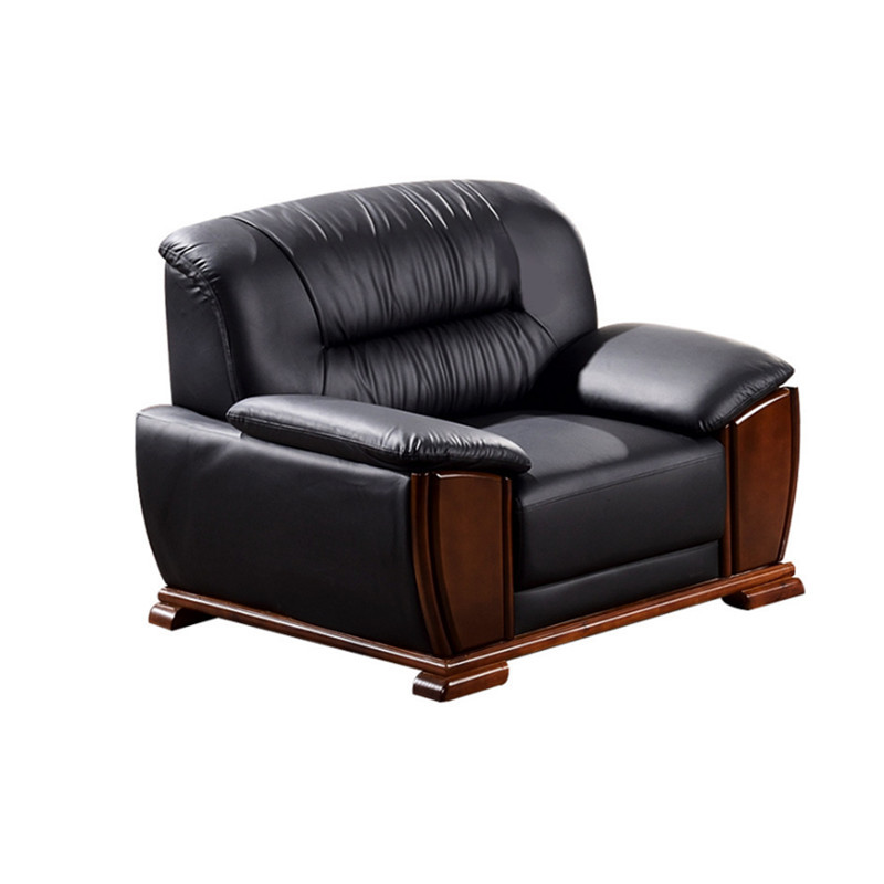 匡大 办公沙发中式商务沙发 牛皮沙发 单人位高清大图