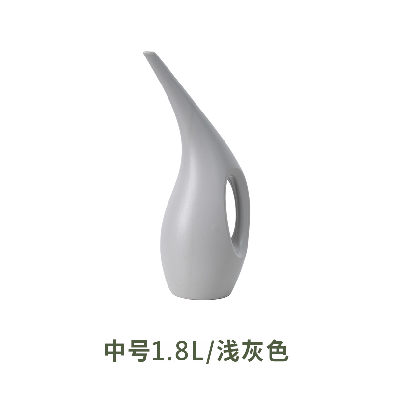 1.8L浅灰色长嘴浇花壶 深色长嘴浇花壶喷水壶 绿植盆栽大容量 园艺家用浇花喷壶洒水壶