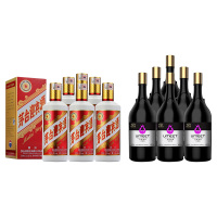 茅台迎宾酒 53度500ml*6 整箱装 酱香型白酒 2013年生产 +悠蜜蓝莓精酿半甜整箱
