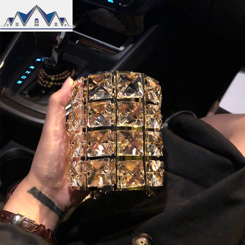 化妆刷桶收纳筒ins风简约欧式复古金色水晶美妆刷桶收纳整理盒 三维工匠收纳盒高清大图