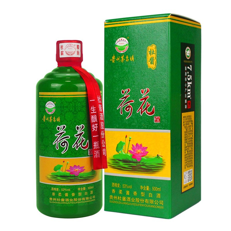 贵州茅台镇 杜酱荷花酒 53度香柔酱香型白酒 500ml*6瓶 整箱装