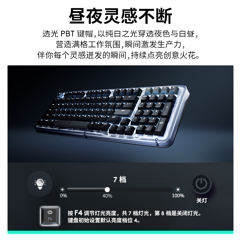 罗技(Logitech)K98M琥珀系列机械键盘无线蓝牙双模AI客制化热插拔gasket结构游戏办公98键盘 白色高清大图