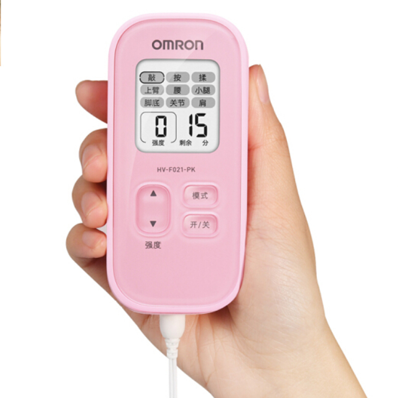 [高效舒缓疼痛]欧姆龙(OMRON)HV-F021按摩仪 2个按摩头低周波按摩器 腿部肩部颈部腰部 粉色