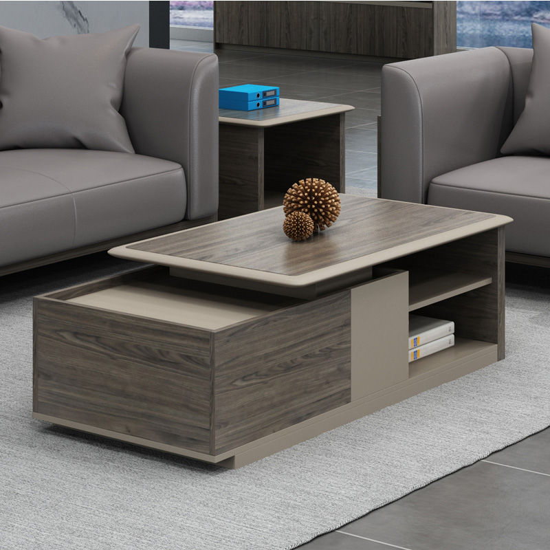 质凡办公家具商务办公沙发简约现代接待室会客皮沙发茶几组合套装 长茶几