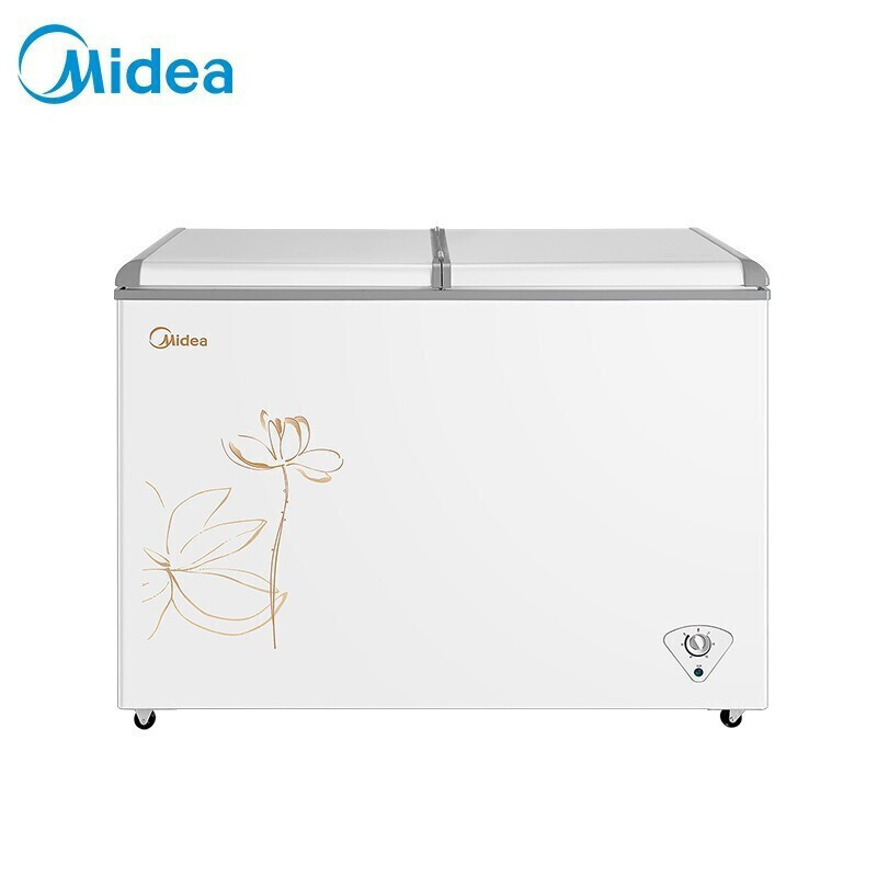 美的(Midea)271升 商用家用囤货冰柜 大容量冷藏冷冻双箱双温冷柜 可移动蝶形门 卧式冰箱 BCD-271VMQ