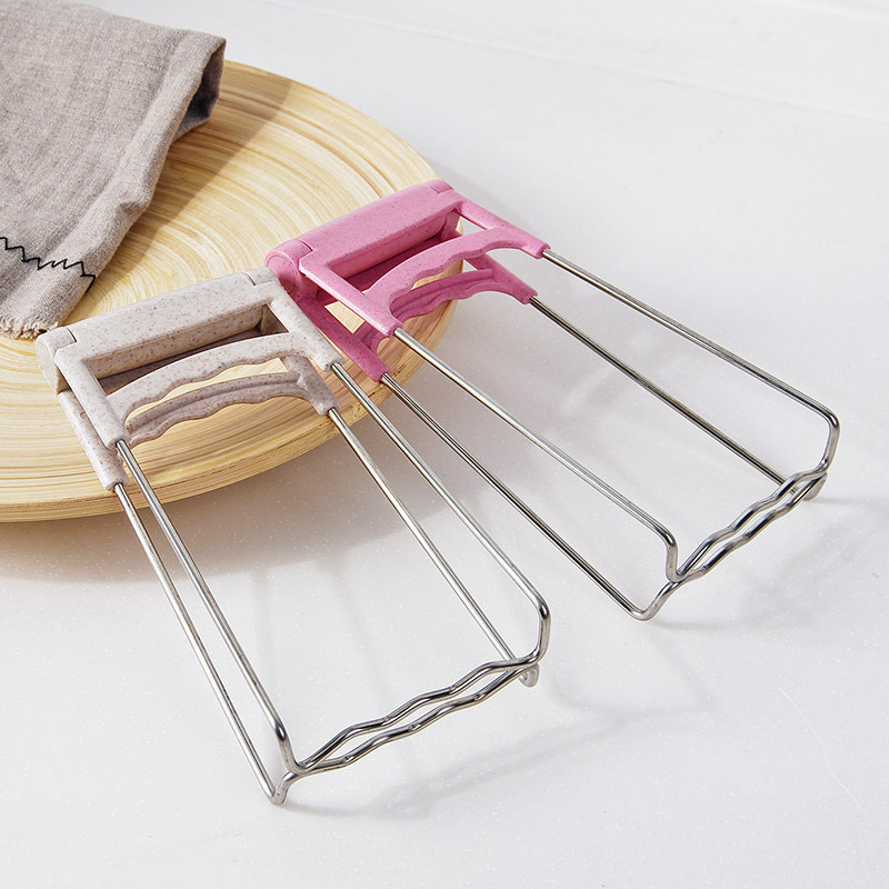 创意厨房取盘夹子防滑提盘夹碗器 多功能不锈钢提盘器