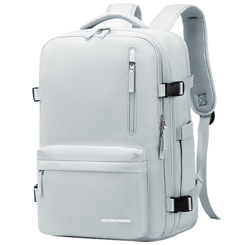 维多利亚旅行者短途旅行登山出差电脑包双肩包USB充电背包7051浅蓝色 天蓝色