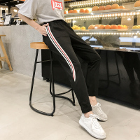 无畏衣衣2020新款女春装韩版黑色哈伦裤女裤子高腰宽松大码胖mm修身显瘦运动休闲裤子