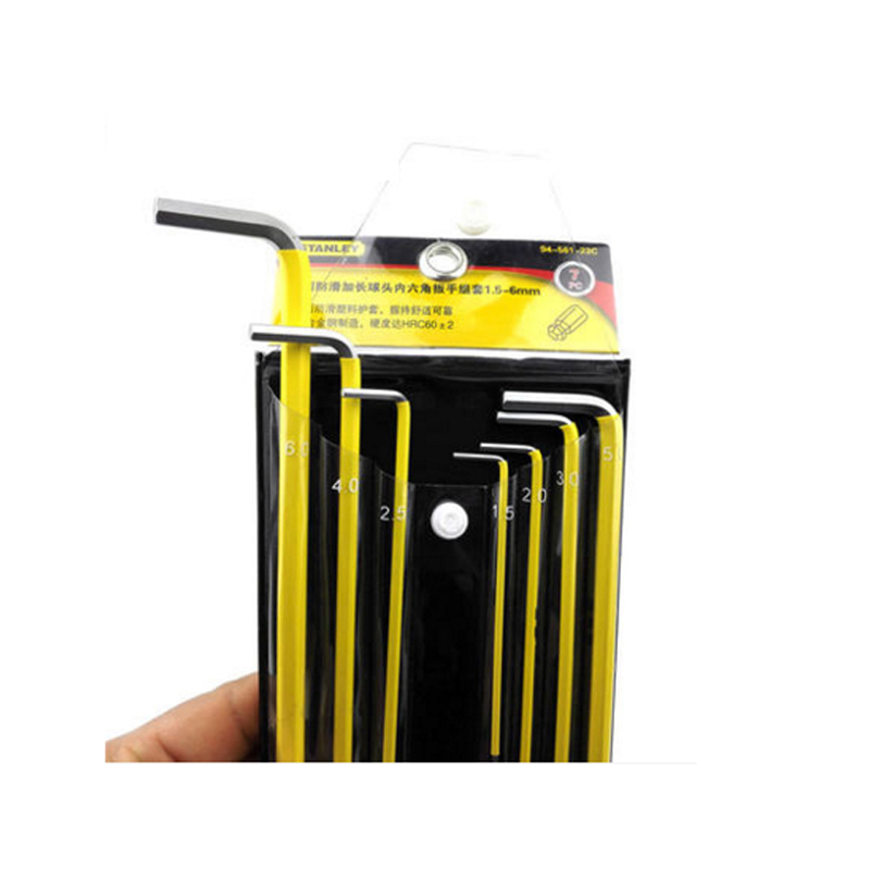 史丹利Stanley 7件套公制防滑加长球头内六角扳手组套1.5-6mm&94-561-23C