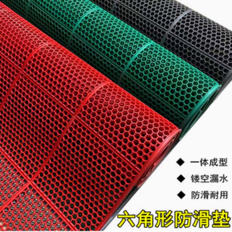 六角防滑垫 规格:90cm宽,长15米 厚度4.5mm 绿色高清大图