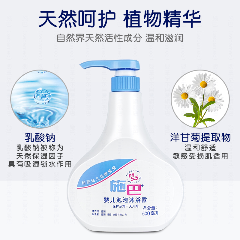 施巴(sebamed) 护肤洗护套装 泡泡500+润肤乳100 儿童婴儿洗发水 沐浴露 润肤乳高清大图