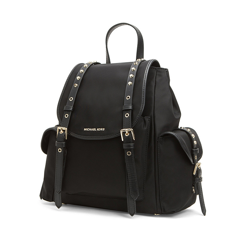 Michael Kors/迈克 科尔斯女士LEILA系列尼龙双肩背包30S9LI1B1C黑色001高端女士双肩包 