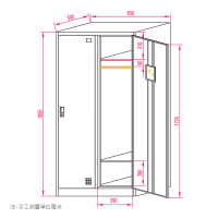 富路达 咖啡更衣柜员工储物柜带锁铁皮柜家用铁皮衣柜浴室健身房存包柜鞋柜