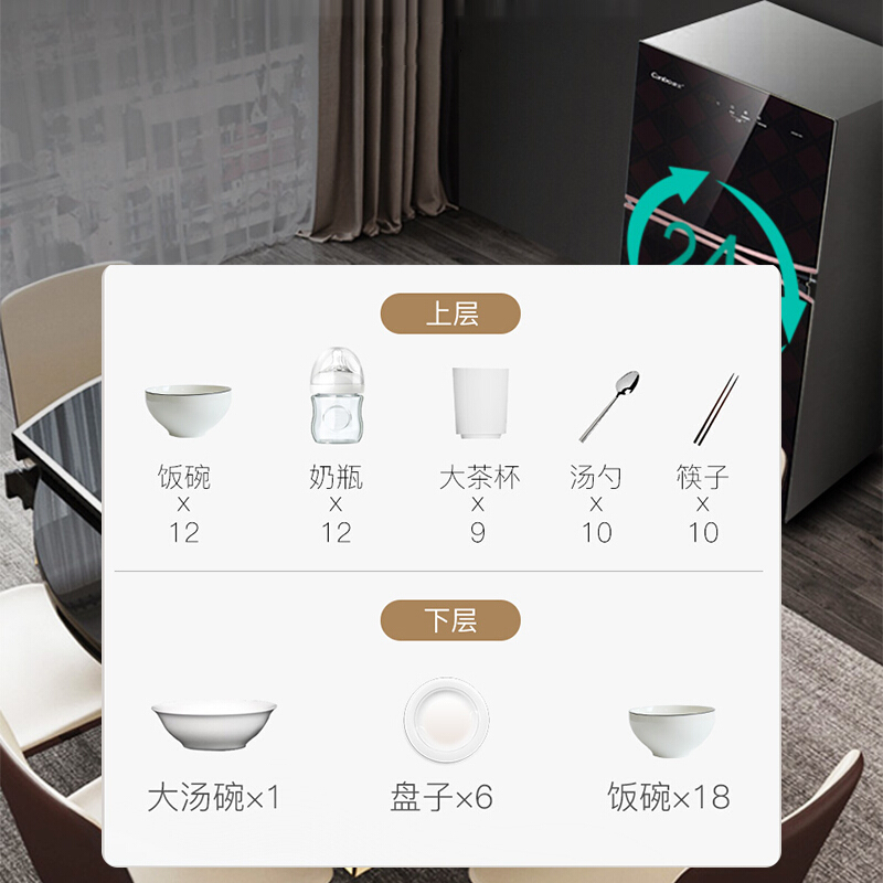 康宝(Canbo)XDZ80-PN 消毒柜家用大容量 立式高温碗筷餐具消毒碗柜 厨房茶杯奶瓶小型实体店同款无菌储存
