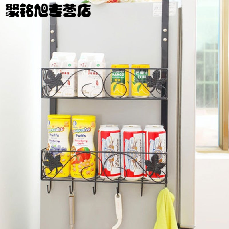 铁艺冰箱挂架侧壁挂冰箱架厨房置物架收纳架冰箱侧边味架多用多色多款多功能生活日用收纳用品时尚创意简约收纳层架