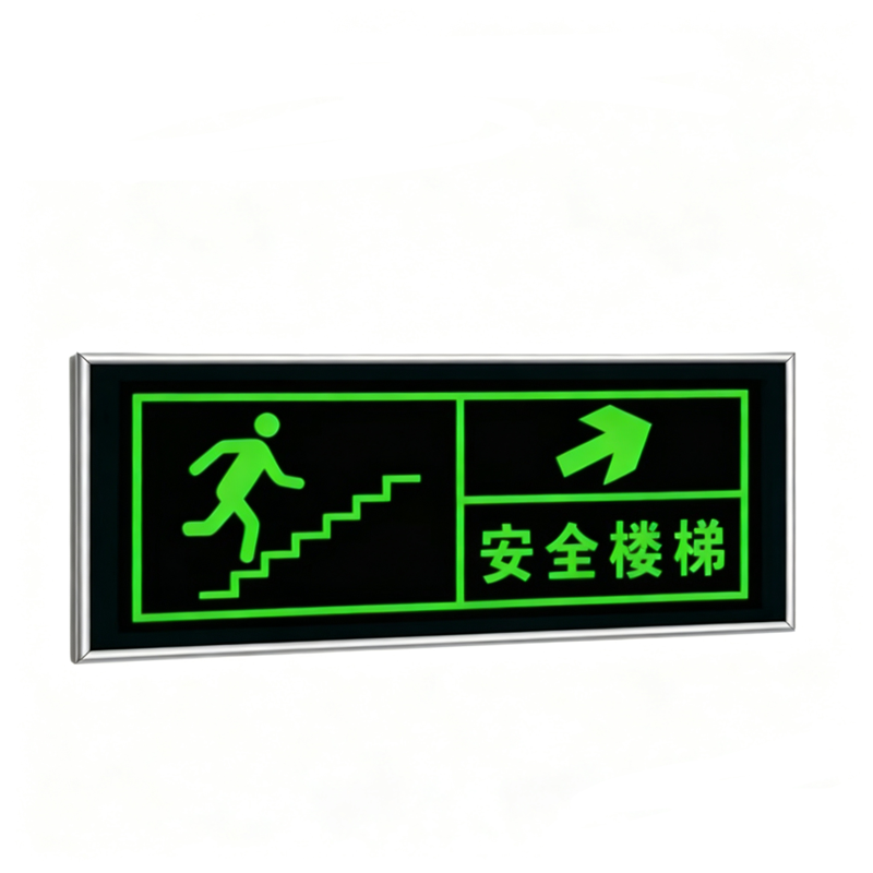 伽隽 安全出口夜光地贴指示牌 安全楼梯右上 张高清大图