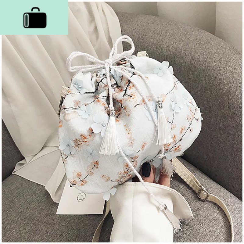 包包女2019新款森系小包帆布斜挎包中国风仙女荷包汉服古风单肩包NEW LAKE女士单肩包