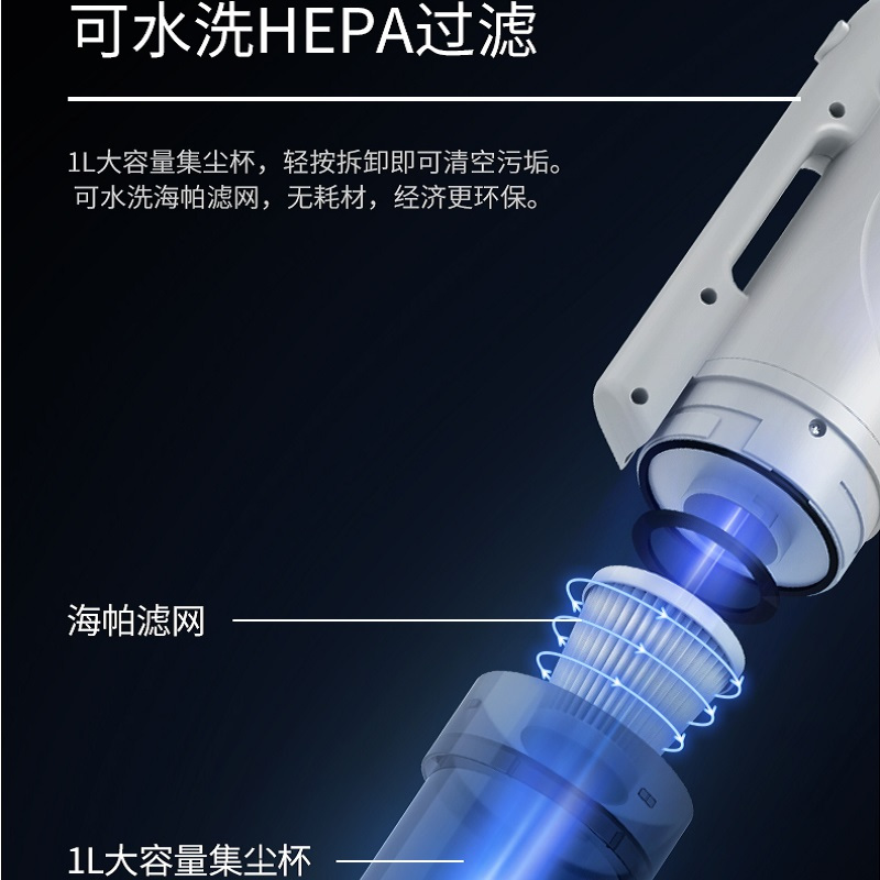 苏宁宜品 吸尘器 魔杖4升级两用款 家用小型手持式有线床上猫狗大功率大吸力 LF-12(SNYP-XCQ-04B)