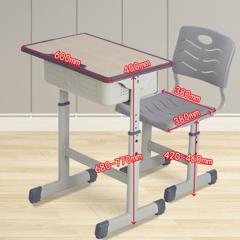 锦北 学校高中小学生课桌椅ABS加厚教室课桌椅培训补习椅子 款式八高清大图