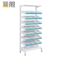 晋舰药架医院开放式西药架加厚轨道式卫生室药品架背空款单面七层