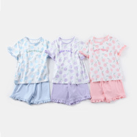 猫人儿童家居服纯棉睡衣女童短袖套装空调服女孩夏天衣服薄款