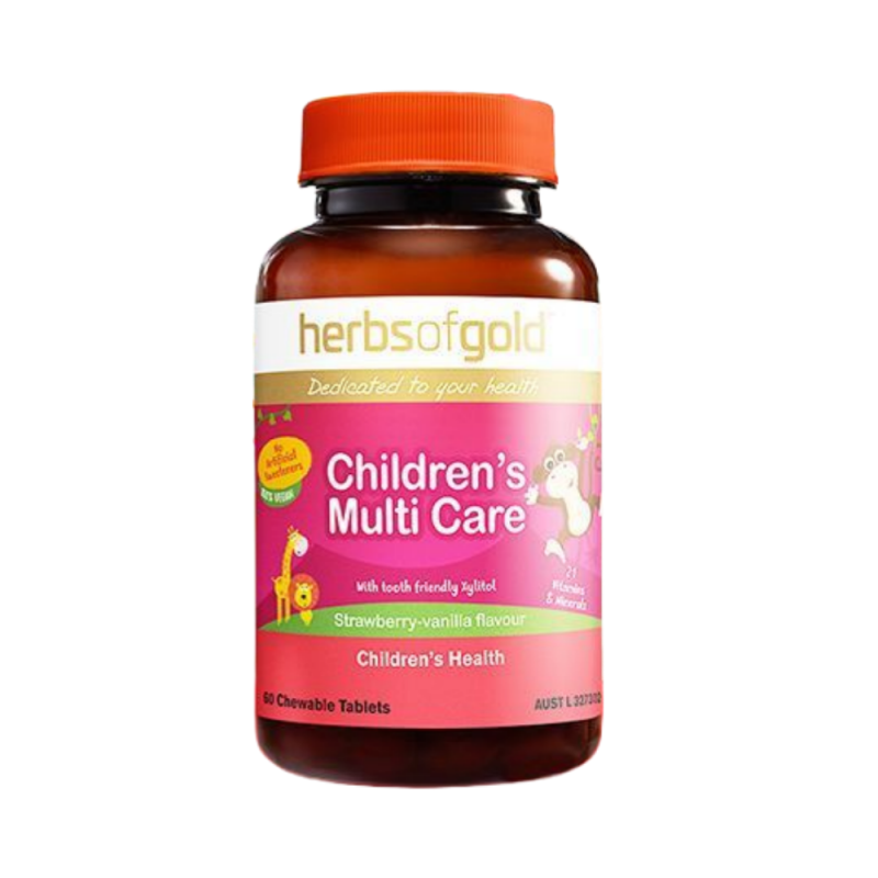 保税发-HerbsofGold儿童多种复合维生素片60粒多维澳洲原装进口婴幼儿学生营养补充挑食厌食