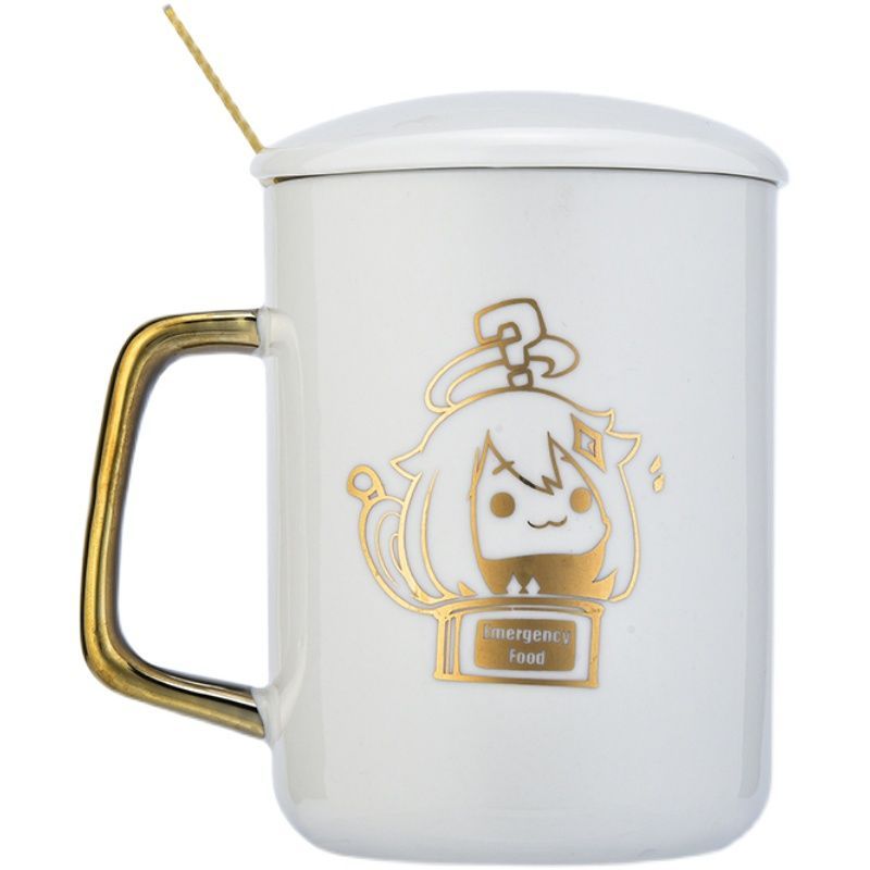 派蒙烫金杯 单水杯 二次元派蒙烫金陶瓷杯原神杯子动漫周边水杯马克杯