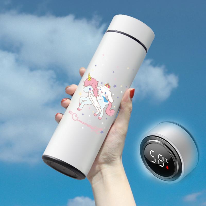 日系玉桂狗智能保温杯可爱便携简约学生少女心ins原宿风个性水杯0067