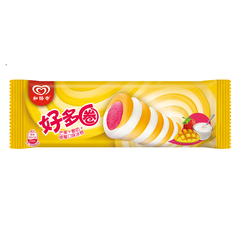 和路雪好多圈芒果酸奶草莓口味冰棍86g