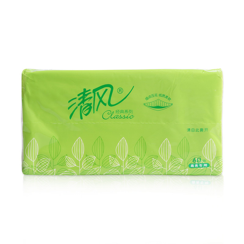 清风抽纸BR10A 抽取式面巾纸2层大规格60抽*包 100包/箱(整箱销售)