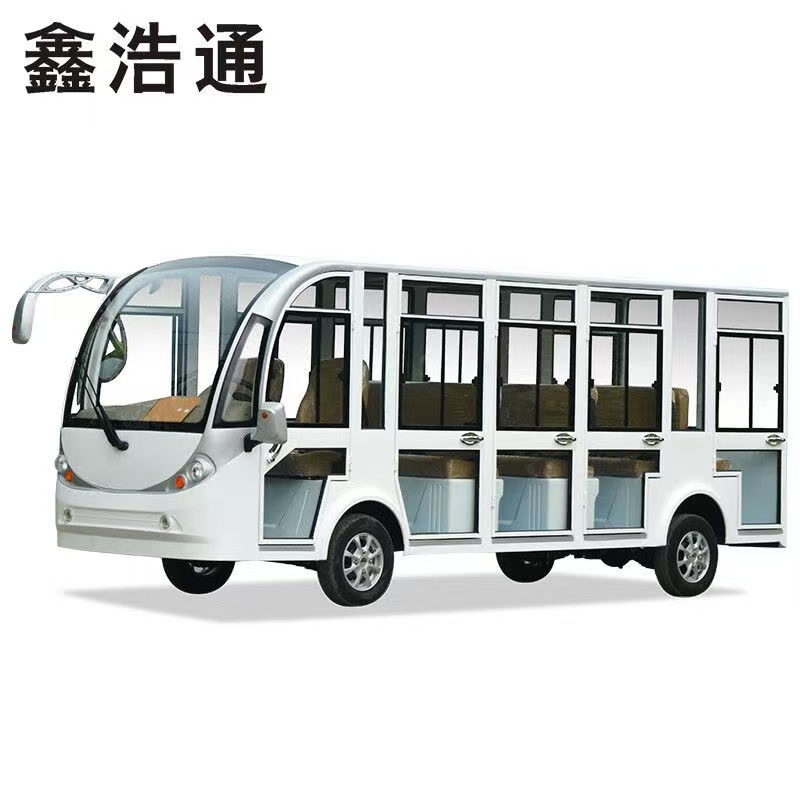 鑫浩通 观光车四轮电动班车营院学校工厂摆渡车五排14座看房车封闭式