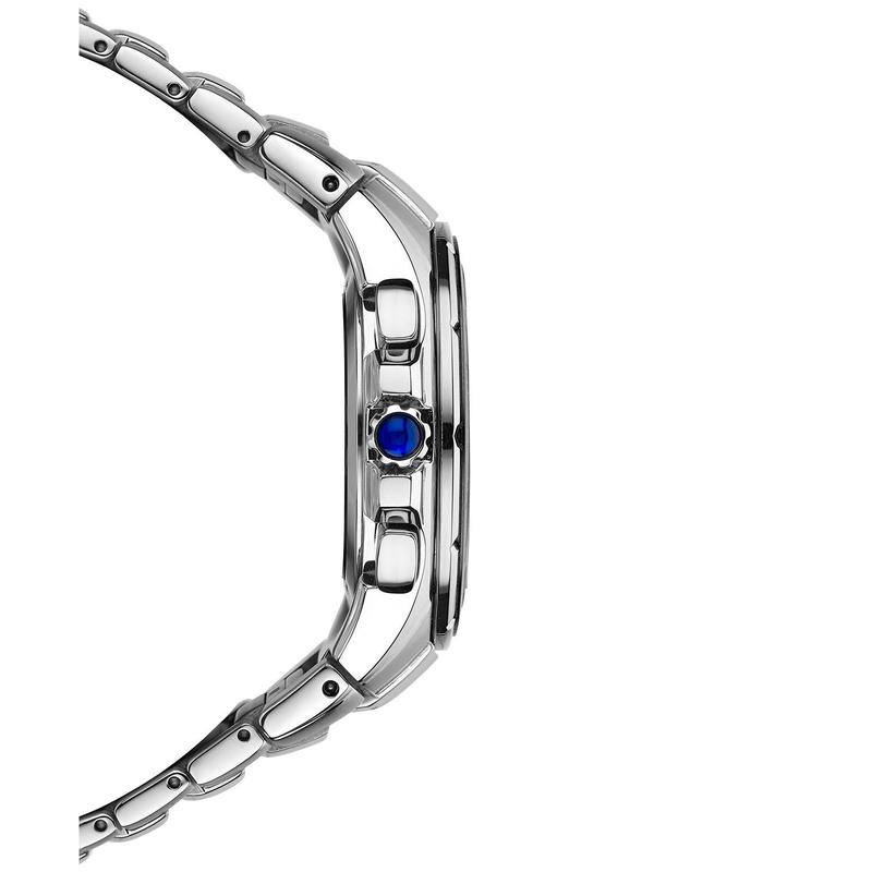 精工SEIKO男士腕表太阳能计时码表Coutura不锈钢手表45毫米SSG009高清大图