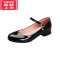 可莉允女童黑皮鞋演出鞋软底儿童高跟鞋公主鞋白色中大童小女孩礼服鞋子运动休闲鞋