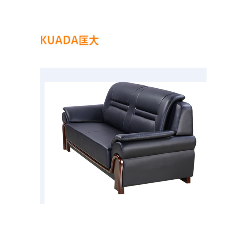 匡大 办公沙发组合商务接待牛皮沙发组合三人位KDSF0807高清大图