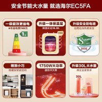 海尔(Haier)5升家用小厨宝EC5FA 一级能效 节能省电 长效保温 1750W速热 安全防电墙 21L大水量