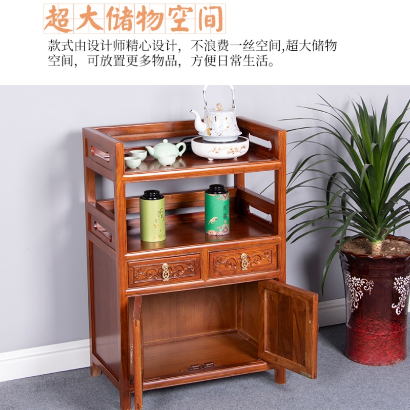 锦北 茶水柜餐边柜小型沙发边柜储物柜茶叶收纳存放柜木制茶柜 D款高清大图
