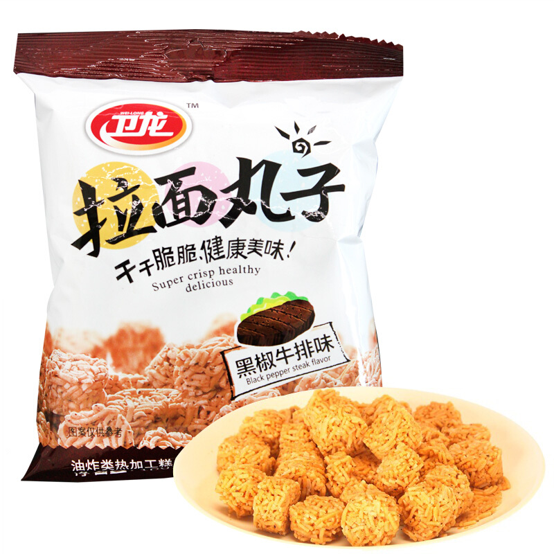卫龙拉面丸子黑椒牛排味100g