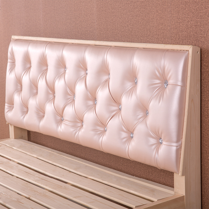 欧式实木床软靠床软包床头1.5米单人床1.8米双人松木床主卧室宿舍