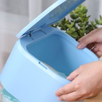 桌面按压式小垃圾桶小号有盖客厅桌上迷你办公桌茶几垃圾桶简约清洁工具生活日用清洁用品