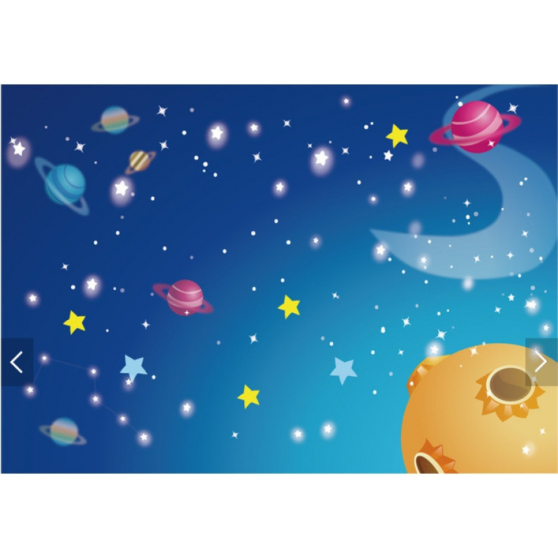 大型壁画3D墙纸客厅卧室儿童房卡通天花板吊顶壁纸立体蓝色星空壹德壹