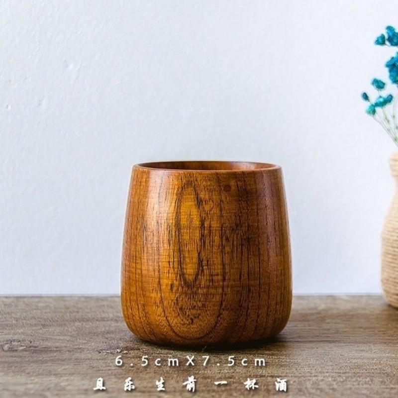 日式天然原木碗家用儿童宝宝饭碗木质餐具木制大碗汤碗面碗筷套装 直径8高7.5