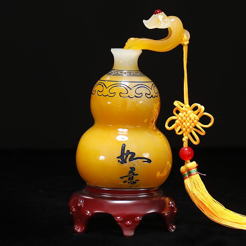 美帮汇葫芦摆件一对富贵如意花瓶家居客厅创意现代酒柜电视柜装饰品高清大图