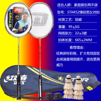 红双喜/DHS羽毛球拍2支装对拍家庭情侣装羽拍含拍套送6球2手胶