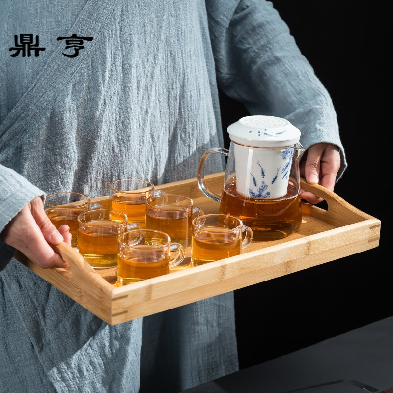 鼎亨玻璃茶壶加厚耐热泡茶具陶瓷过滤内胆花红茶壶玲珑杯功夫冲茶